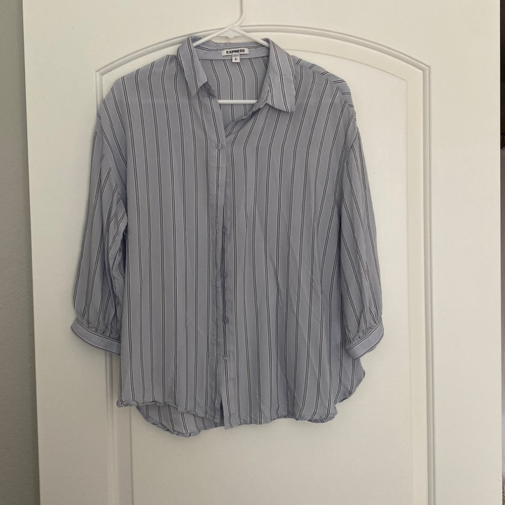 BABY BLUE STRIPED BUTTON DOWN